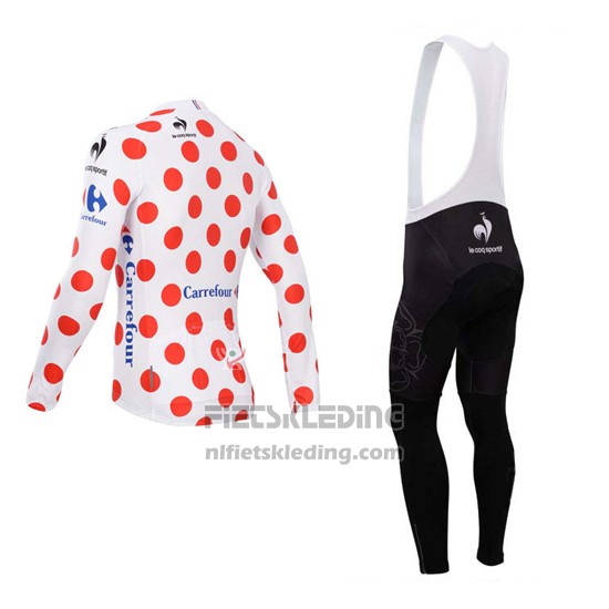2014 Fietskleding Tour de France Wit en Rood  Lange Mouwen en Koersbroek